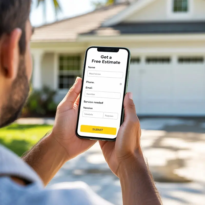 Booking a free estimate with Hollywood Wash Pros.